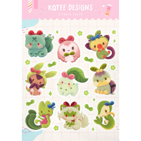 Grass Pocket Pals Sticker Sheet