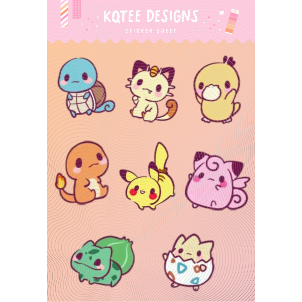 Orange Pocket Pals Sticker Sheet