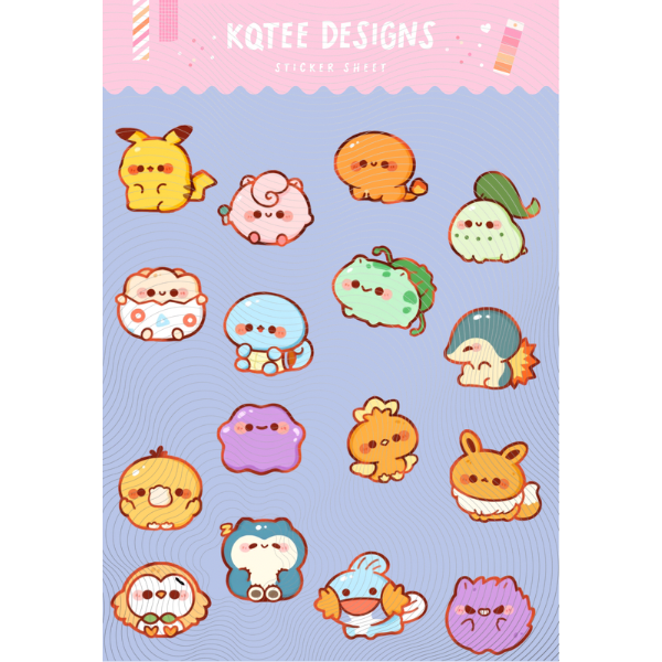 Cutie Pocket Friends Sticker Sheet