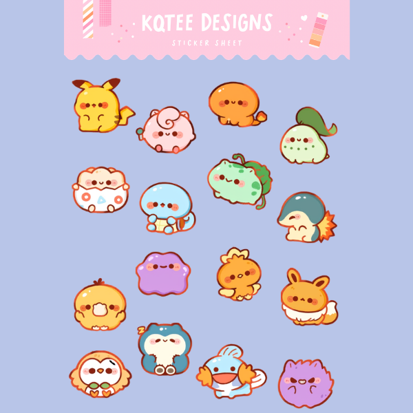 Cutie Pocket Friends Sticker Sheet