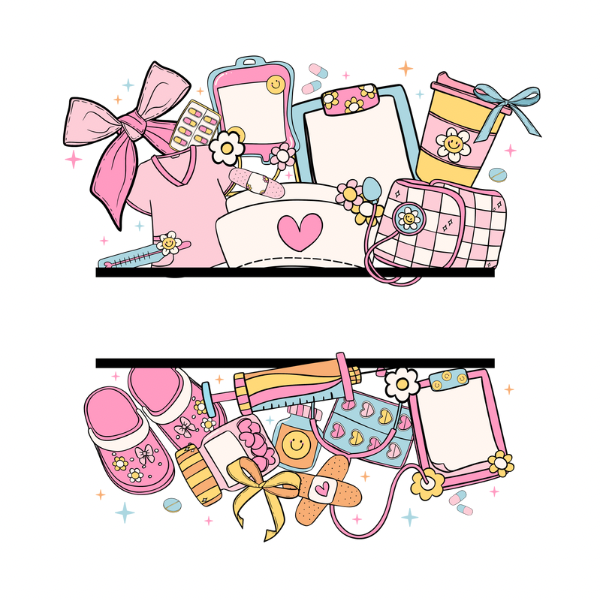 Pink Cute Nurse Name Block