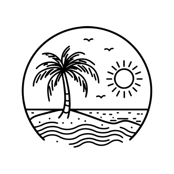 Circle Palm Tree Island