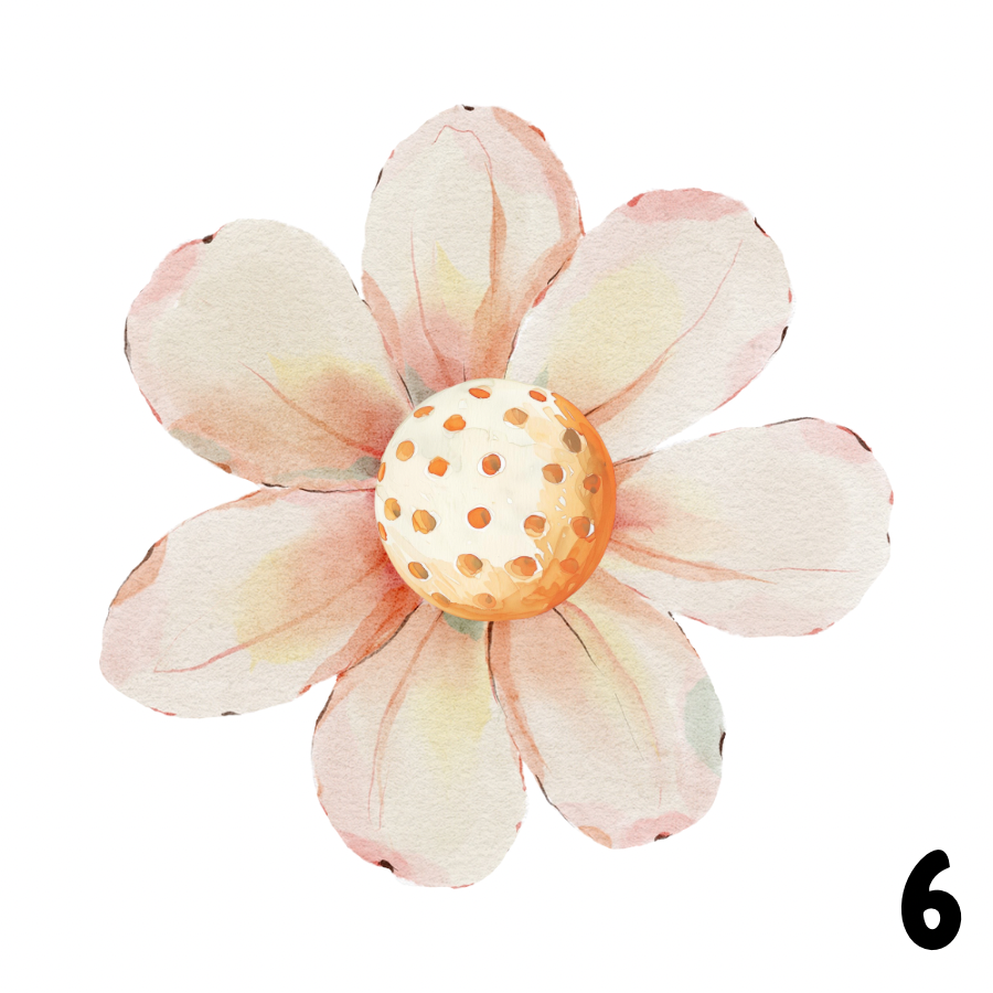 Watercolor Pickleball Flower