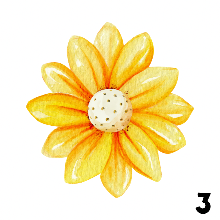 Watercolor Pickleball Flower