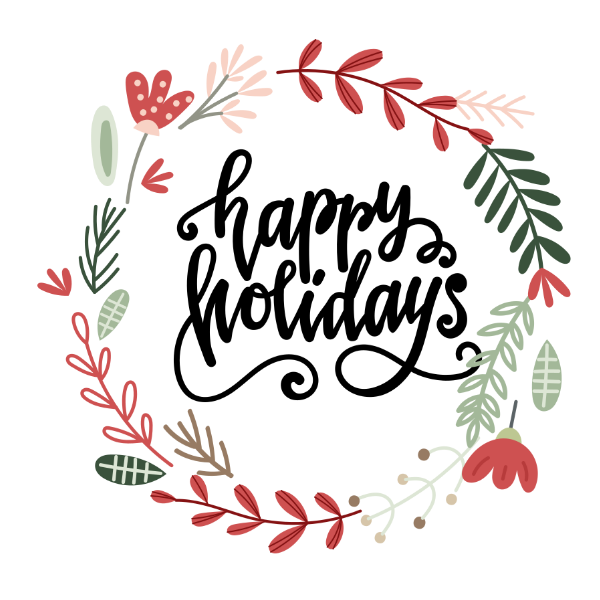 Round Happy Holidays