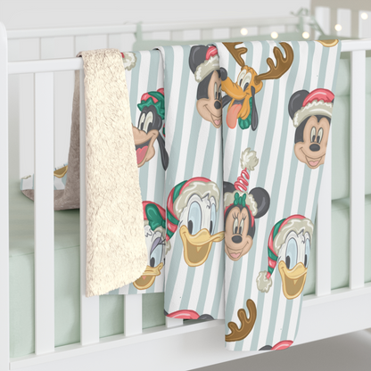 Holiday Stripes Soft Minky Blanket