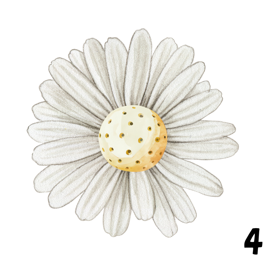 Watercolor Pickleball Flower