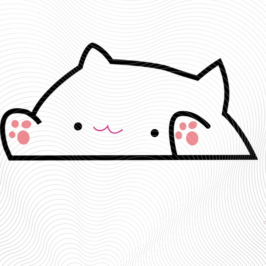 Peeking White Kitty