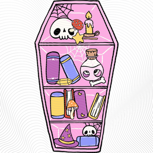 Purple Coffin Shelf