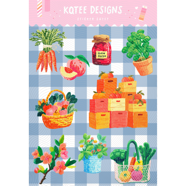 Watercolor Farm Sticker Sheet