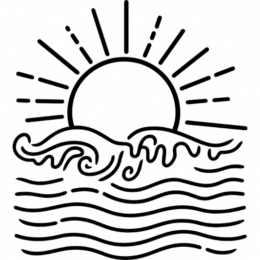 Monoline Sun and Waves
