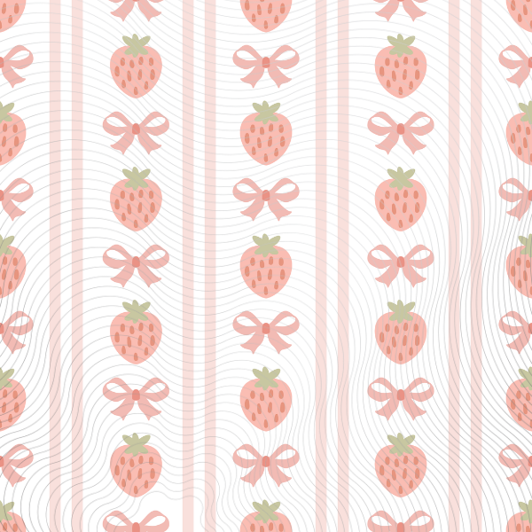 Strawberry and Bow Stripes