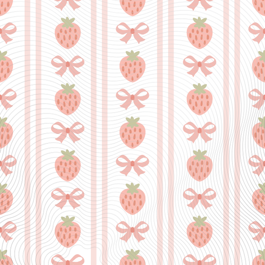 Strawberry and Bow Stripes
