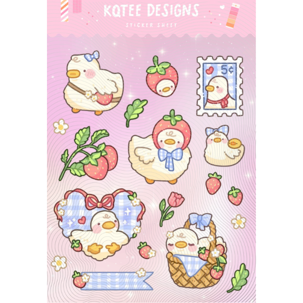 Blue Duckie Sticker Sheet