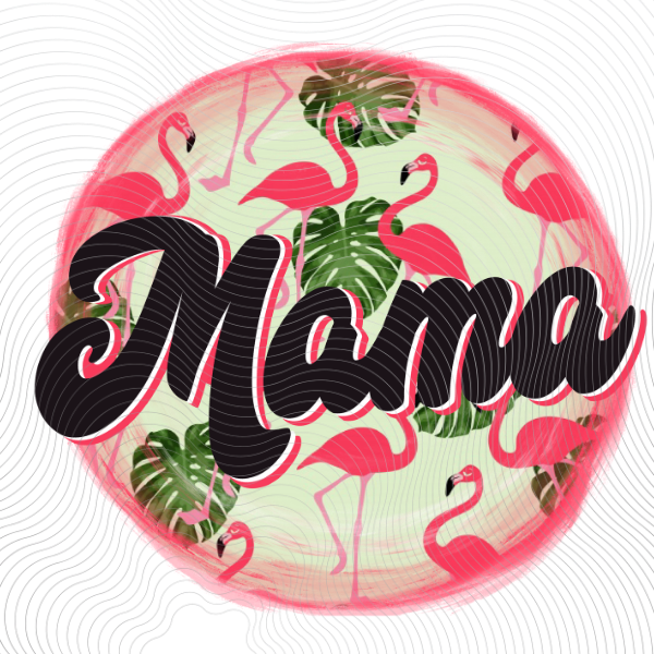 Circle Flamingo Mama