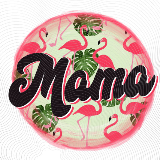 Circle Flamingo Mama