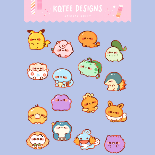 Cutie Pocket Friends Sticker Sheet