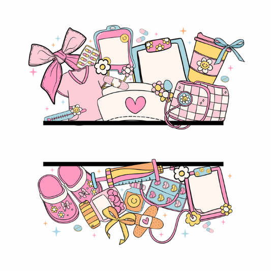 Pink Cute Nurse Name Block