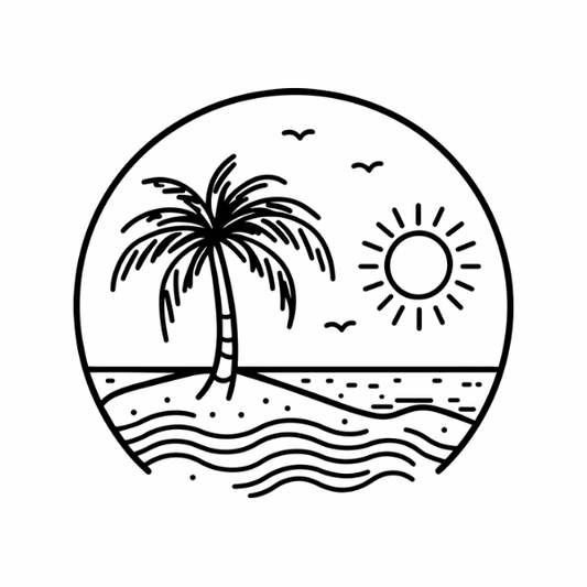 Circle Palm Tree Island
