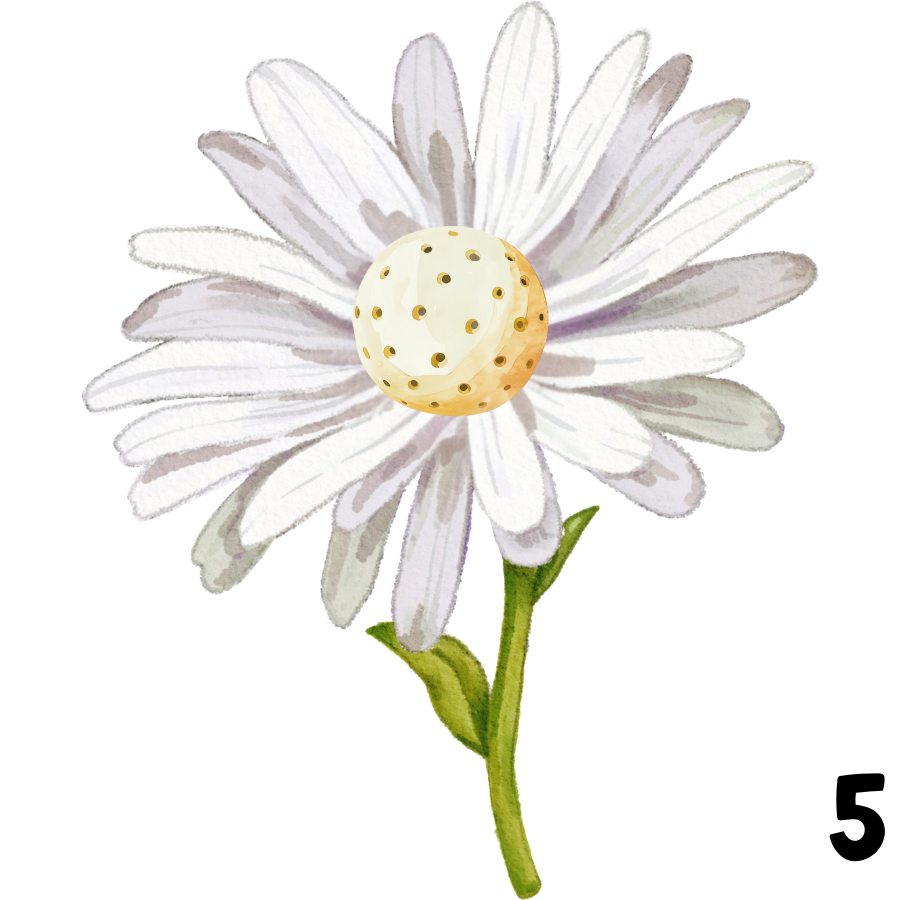 Watercolor Pickleball Flower
