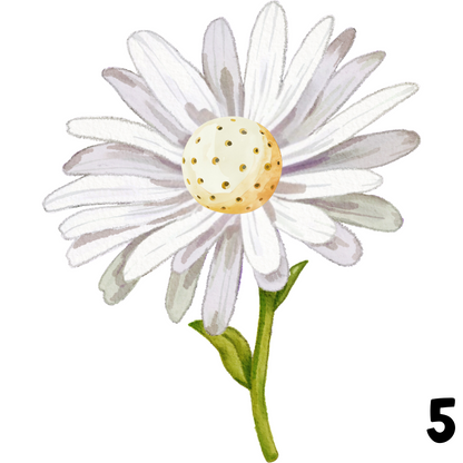 Watercolor Pickleball Flower