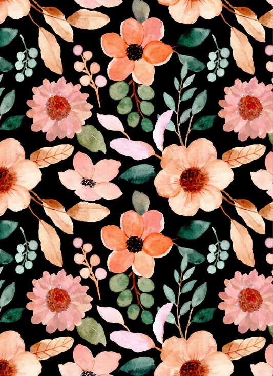 Black and Pink Floral