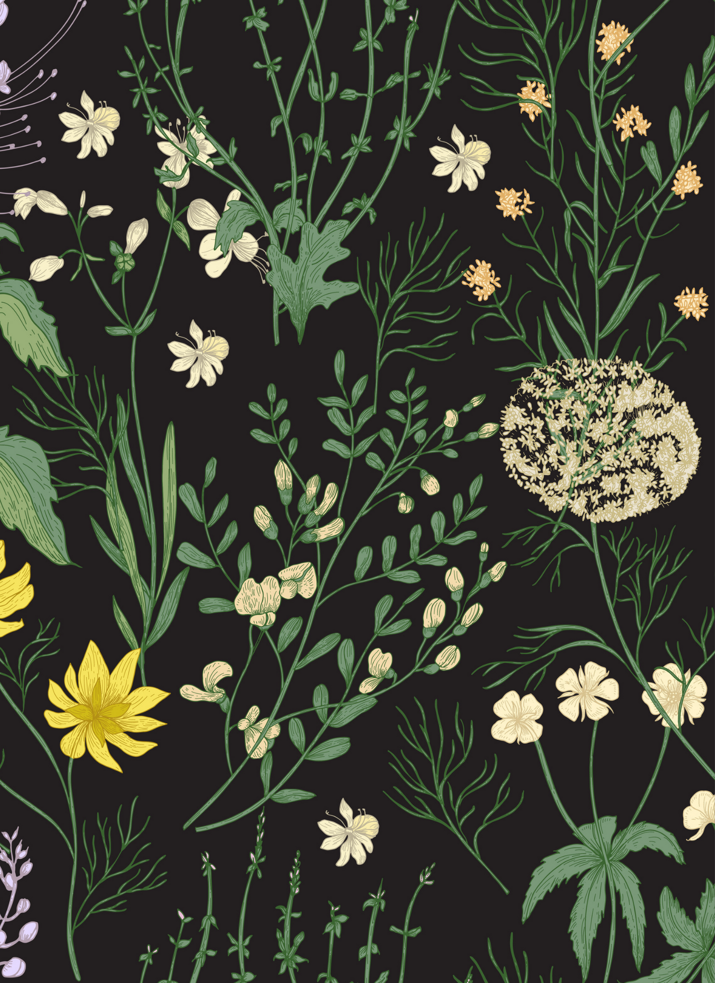 Black Floral and Greenery