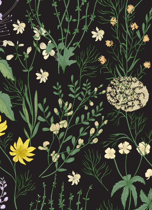Black Floral and Greenery