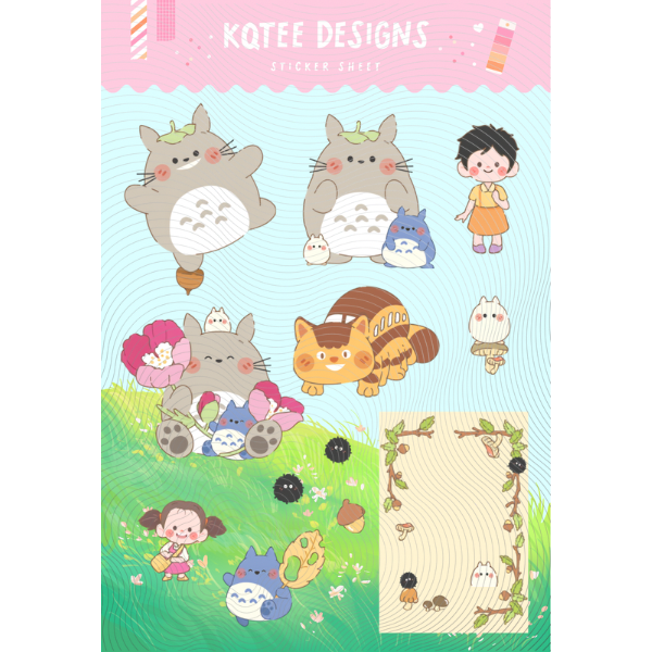 Cute Catbus Sticker Sheet