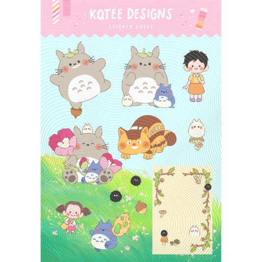 Cute Catbus Sticker Sheet