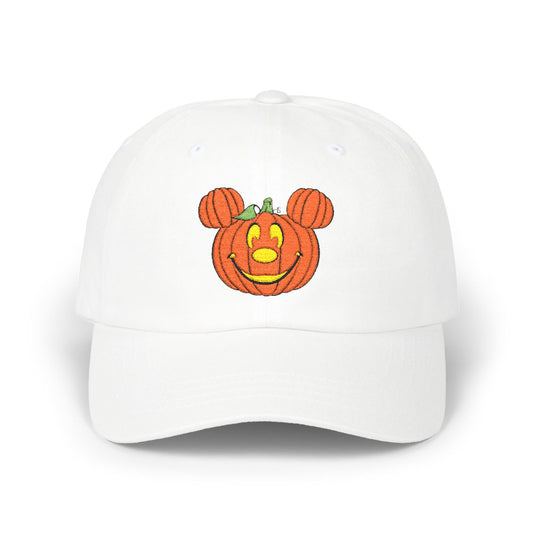 White Magical Pumpkin Embroidered Hat