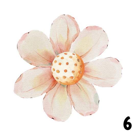 Watercolor Pickleball Flower