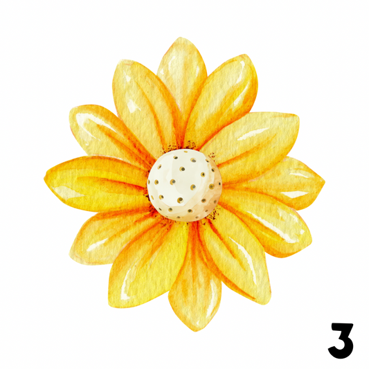Watercolor Pickleball Flower