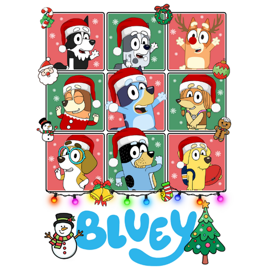 Blue Dog Holiday Grid